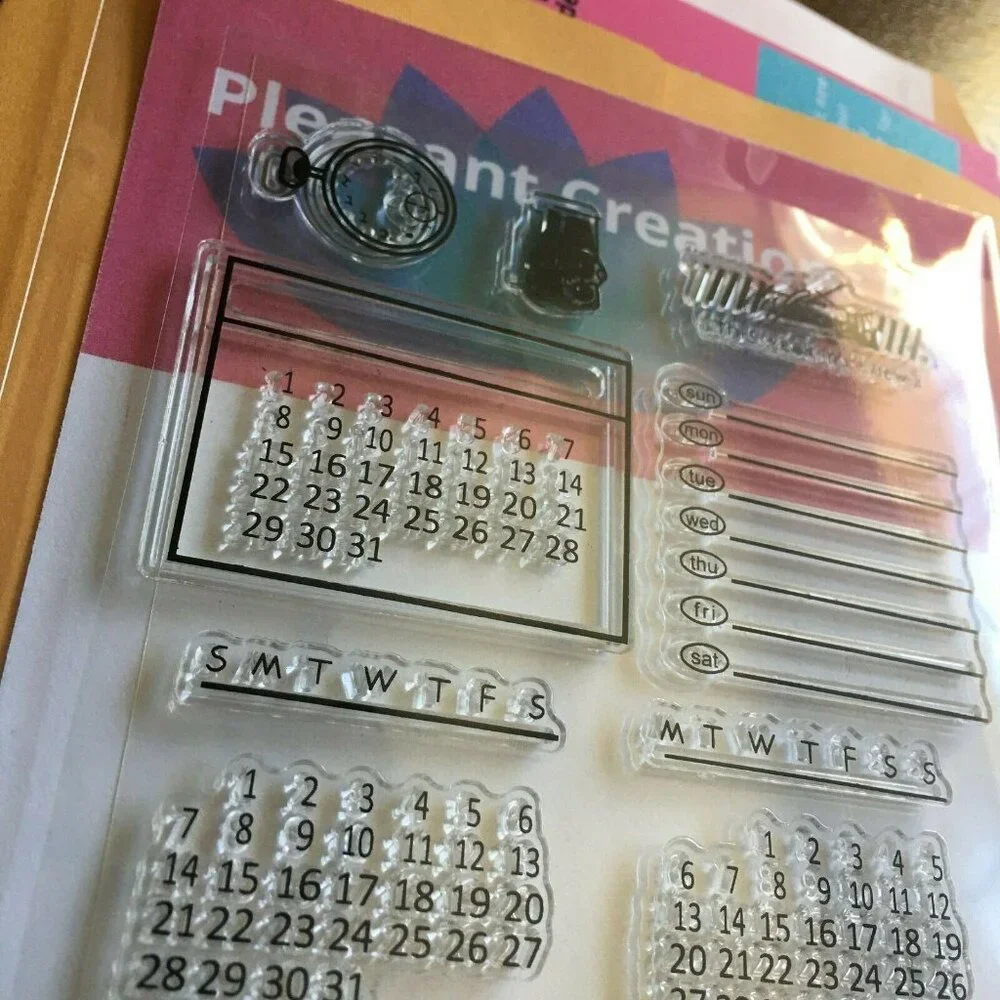 Perpetual Calendar Planner Stamp Kit 13 Pc Silicone Set Craft Bullet Journal mq